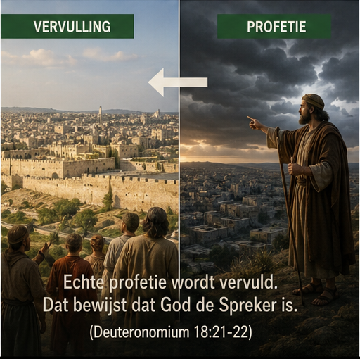Een profetie wordt vergeleken met haar vervulling